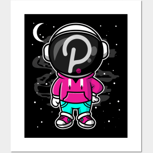 Hiphop Astronaut Polkadot DOT To The Moon Crypto Token Cryptocurrency Wallet Birthday Gift For Men Women Kids Posters and Art